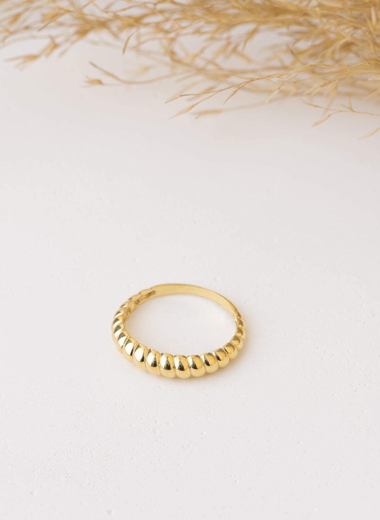 925 Sterling Silver Twisted Bead Ring