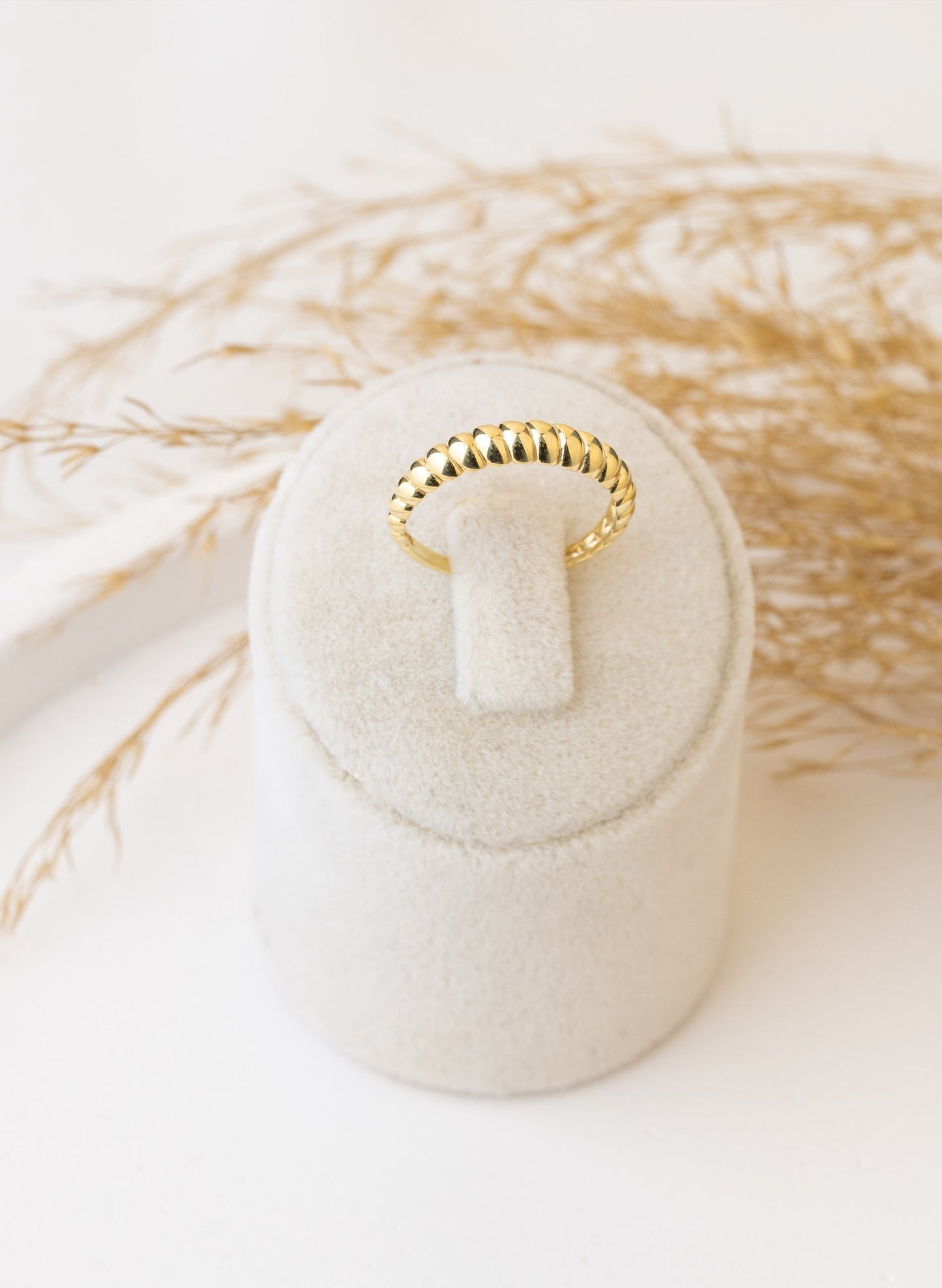 925 Sterling Silver Twisted Bead Ring