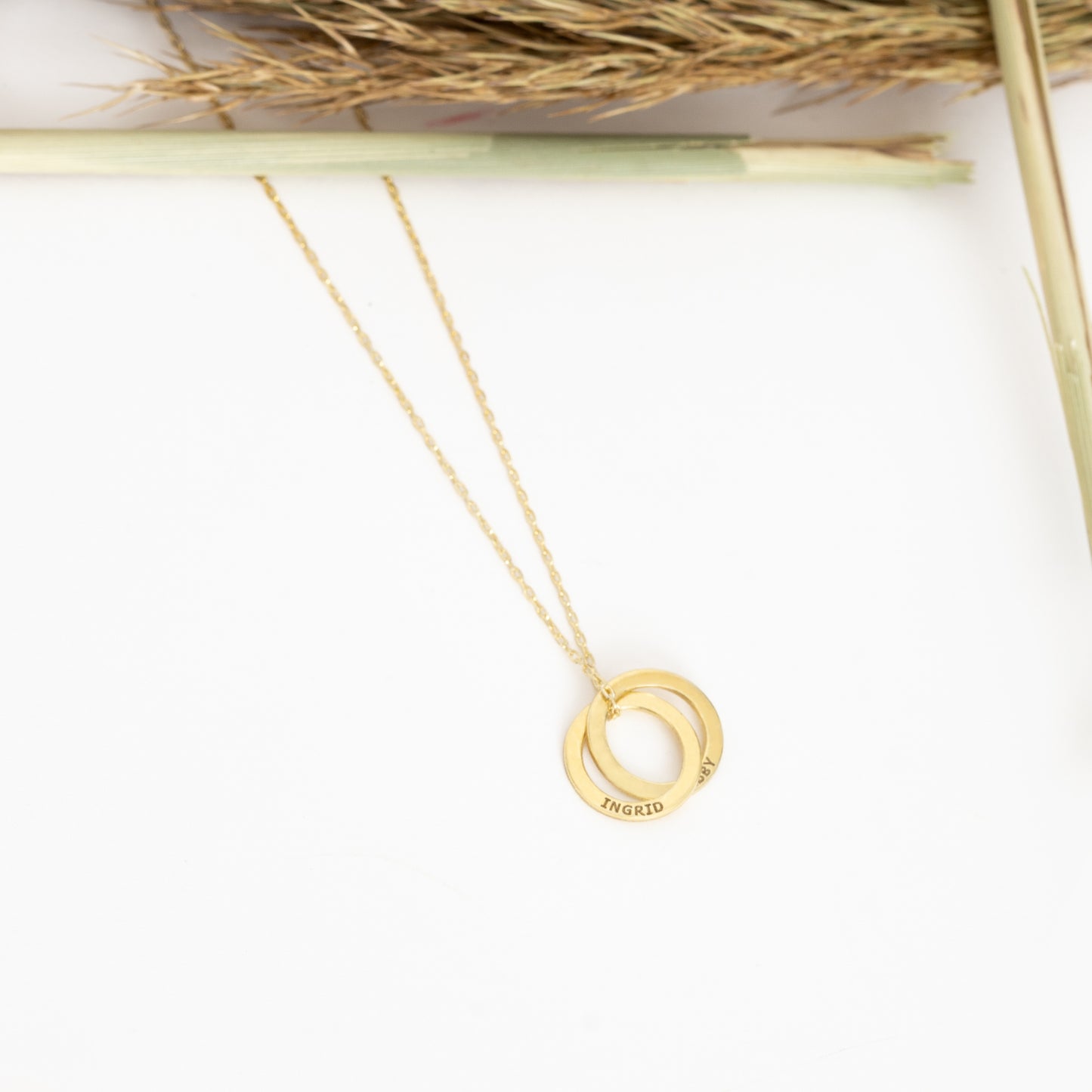 Personalized Circle Necklace - Christmas Gift - Family Necklace - Custom Name Rings Necklace - Rings Necklace