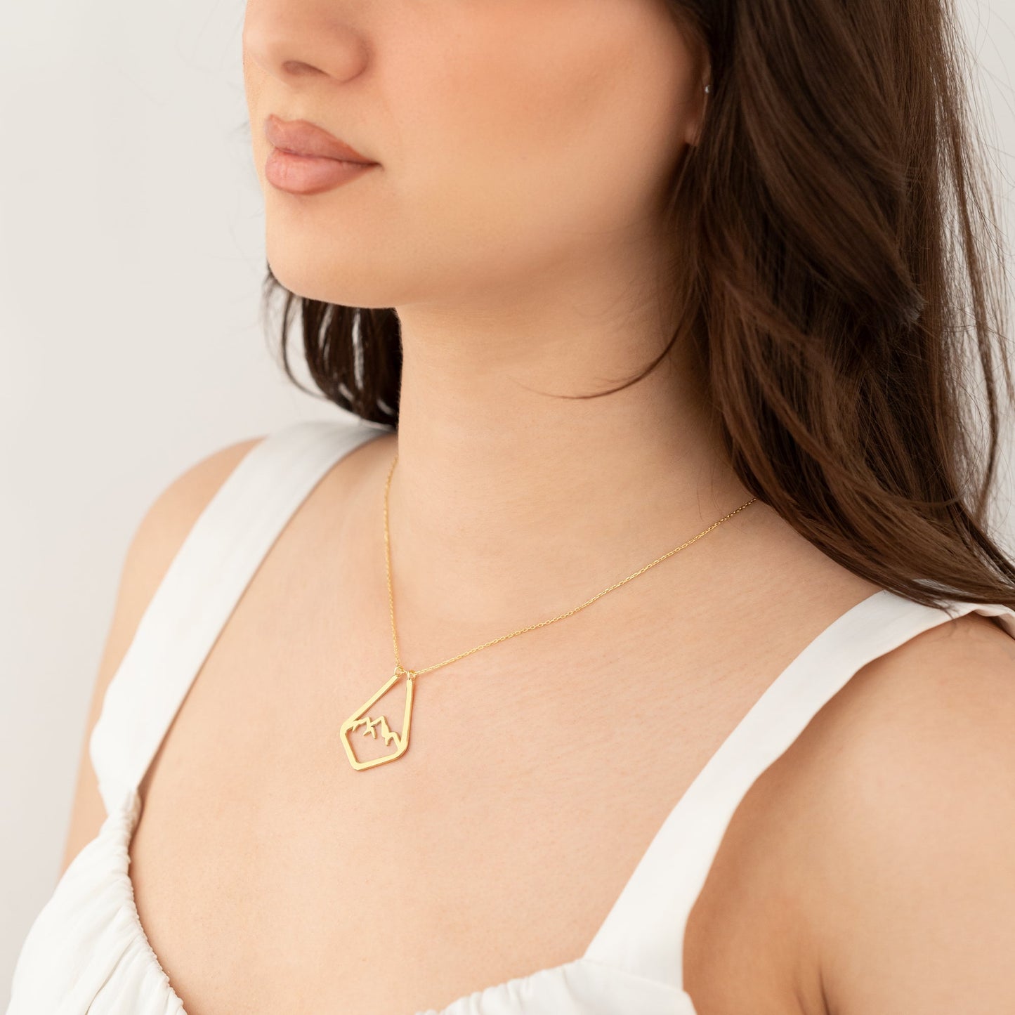 Ring Holder Necklace 14k Gold Mountain