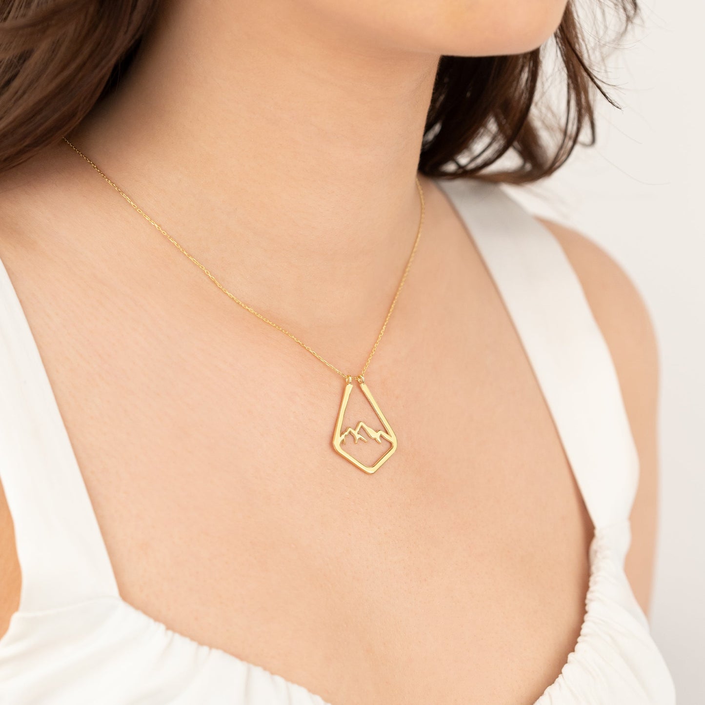 Ring Holder Necklace 14k Gold Mountain