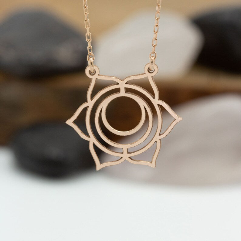 14K Solid Gold Sacral Chakra Necklace