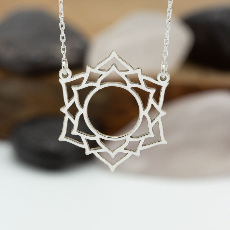 14K Solid Gold Crown Chakra Necklace