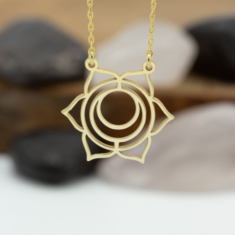 14K Solid Gold Sacral Chakra Necklace