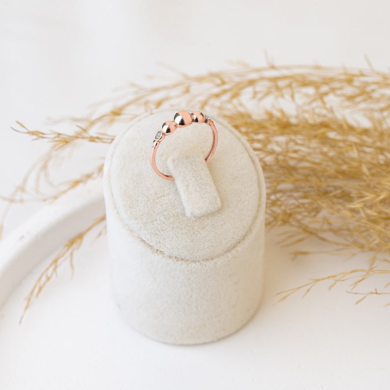 925 Sterling Silver Diamond Pave Silver Beads Ring