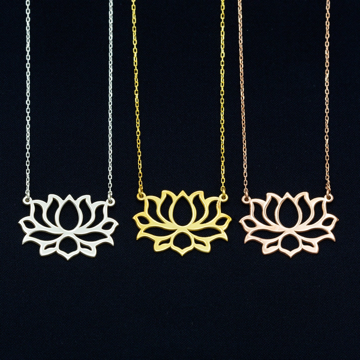 925 Sterling Silver Lotus Flower Necklace