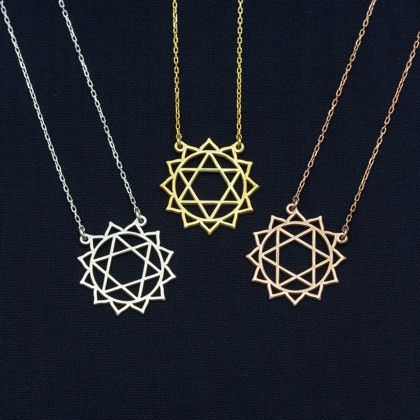 925 Sterling Silver Heart Chakra Necklace