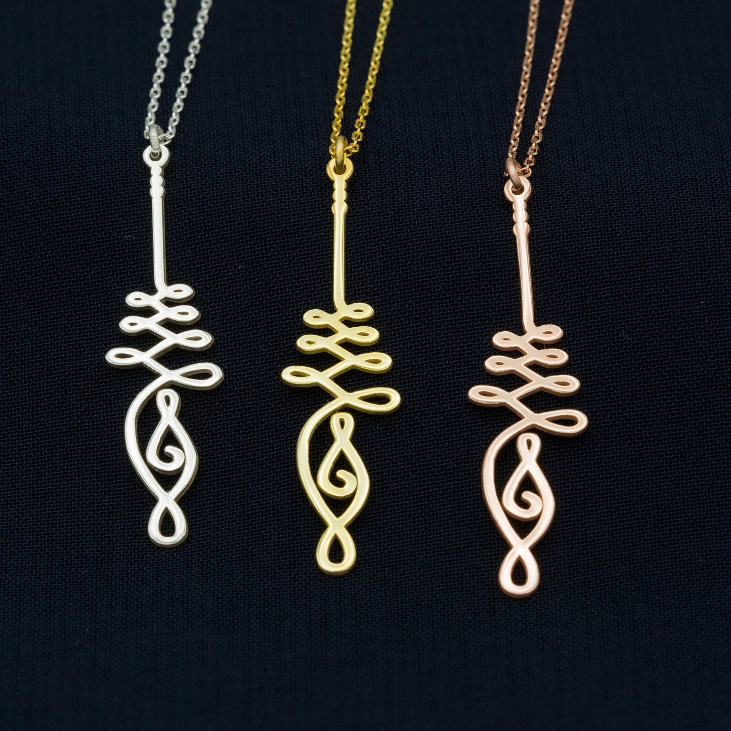 925 Sterling Silver Slim Unalome Gold Necklace