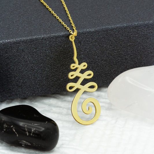 14K Solid Gold Unalome Necklace