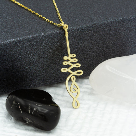 14K Solid Gold Unalome Slim Necklace