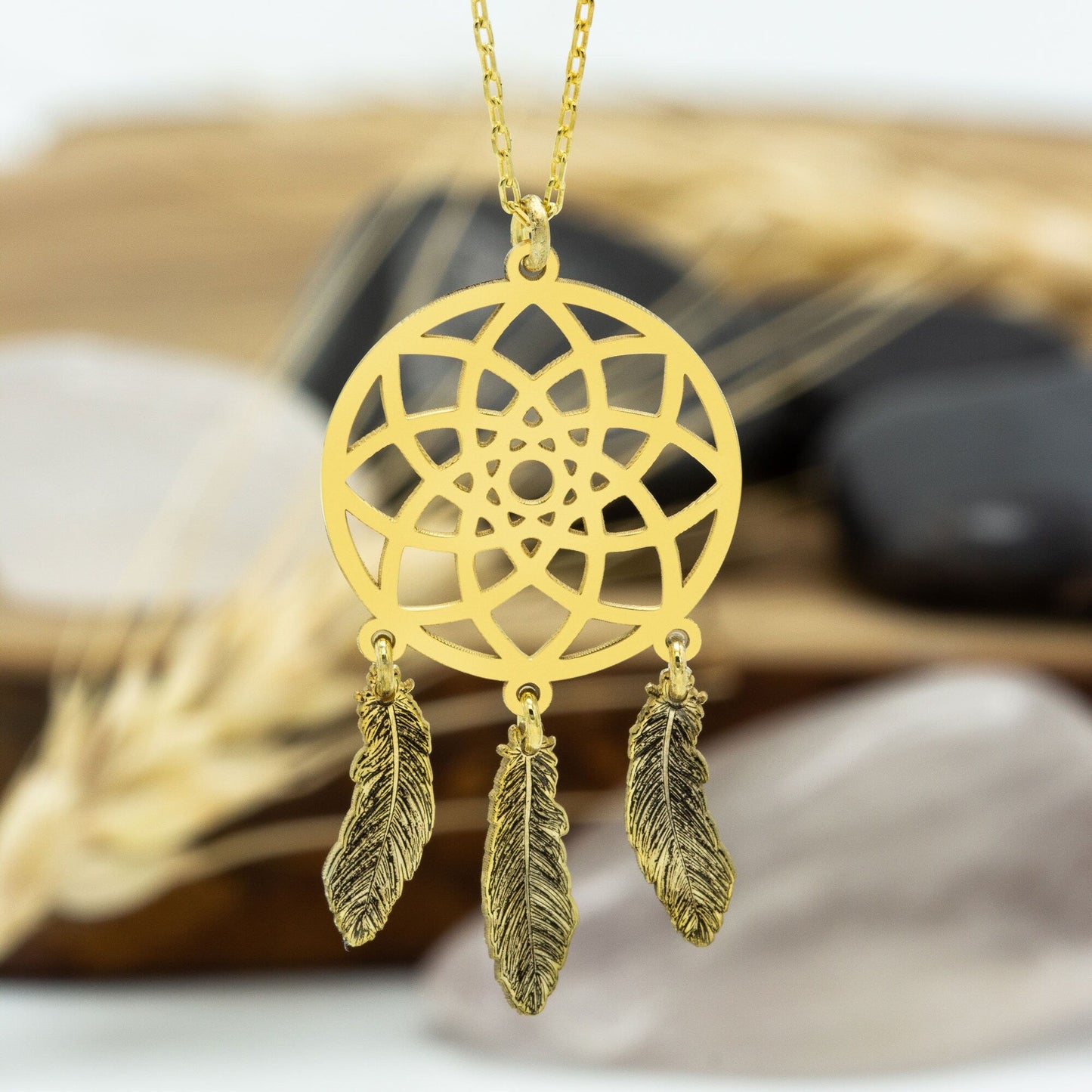 925 Sterling Silver Dream Catcher Necklace Necklace