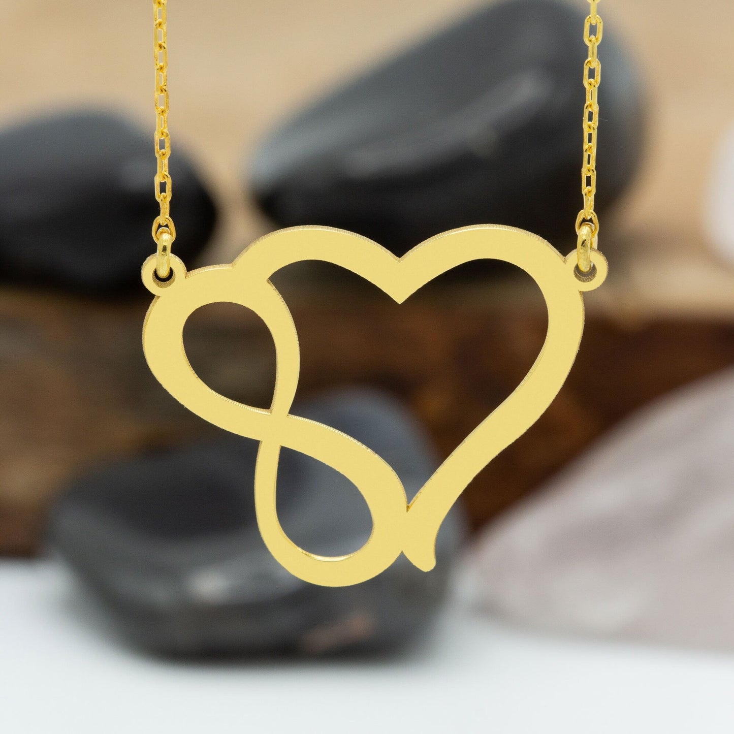 925 Sterling Silver Heart Infinity Necklace