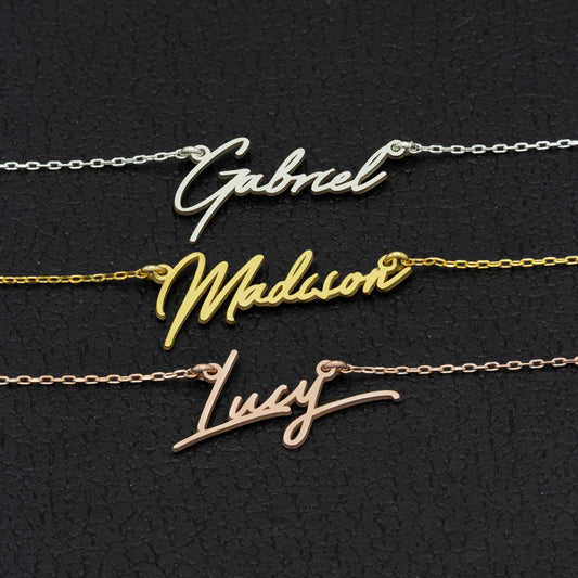 925 Sterling Silver Handmade Personalized Name Necklace
