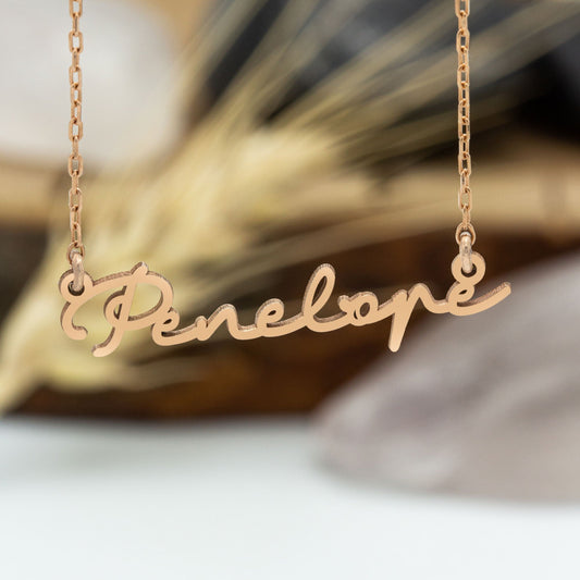 925 Sterling Silver Cursive Name Tiny Necklace