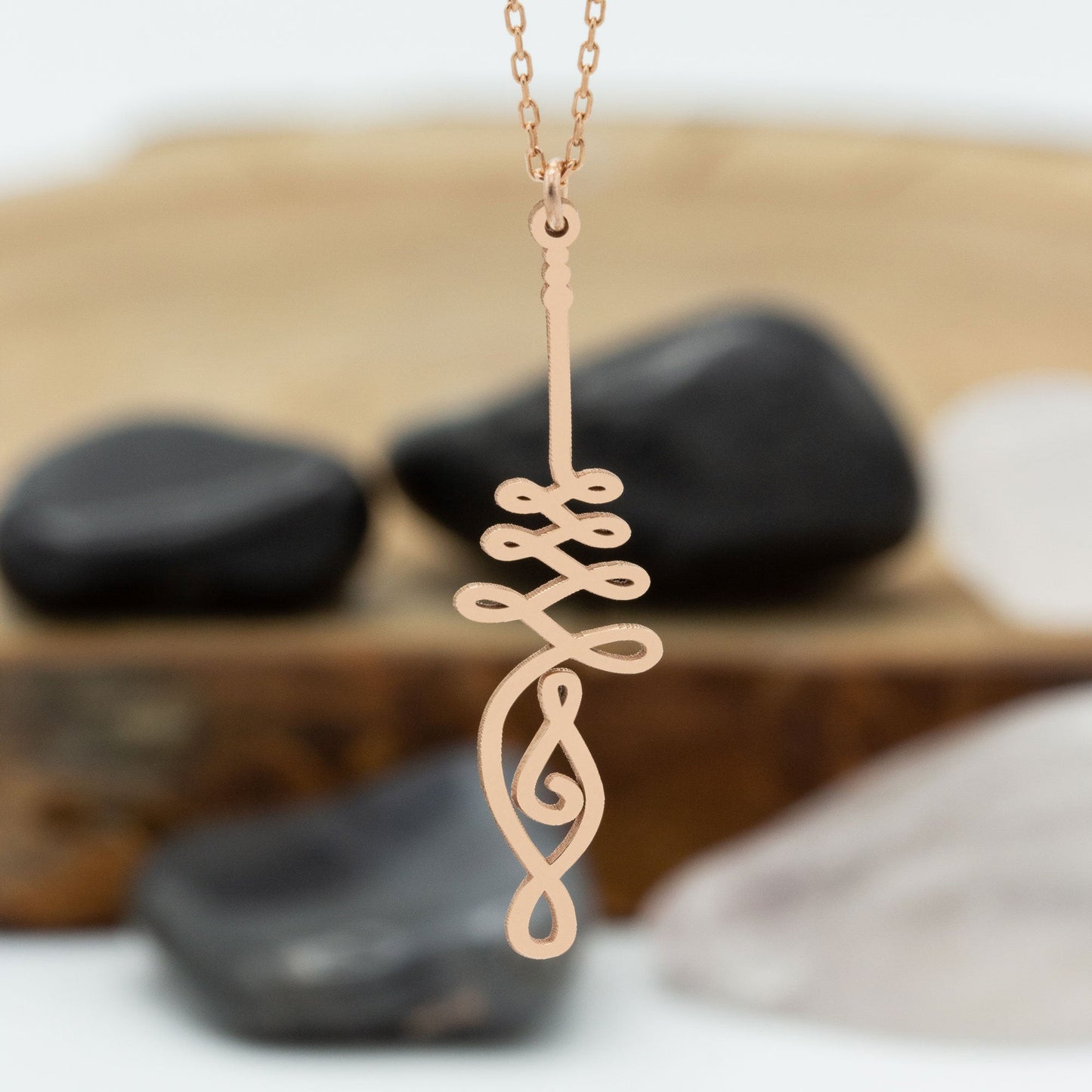 925 Sterling Silver Slim Unalome Gold Necklace