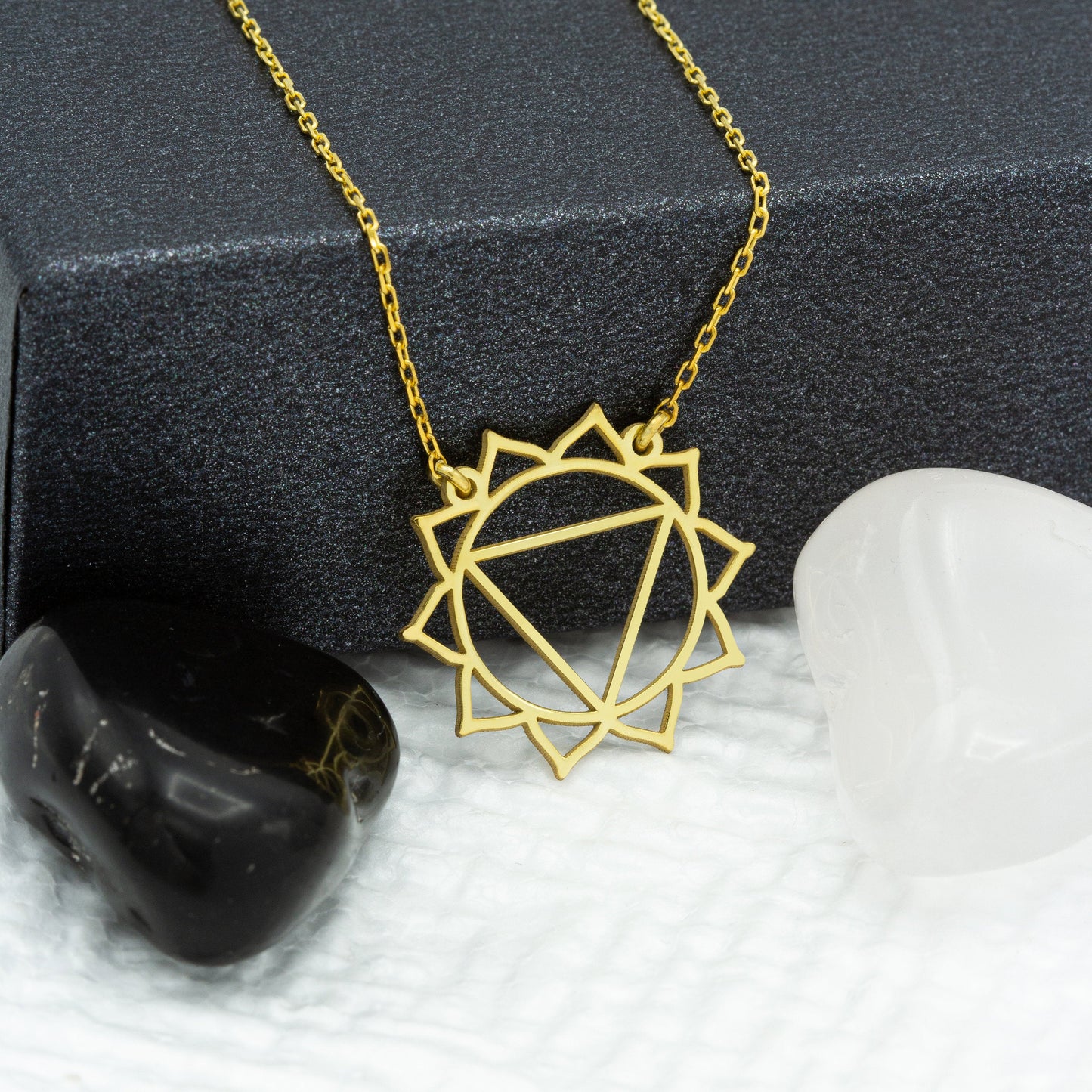 14K Solid Gold Solar Plexus Chakra Necklace
