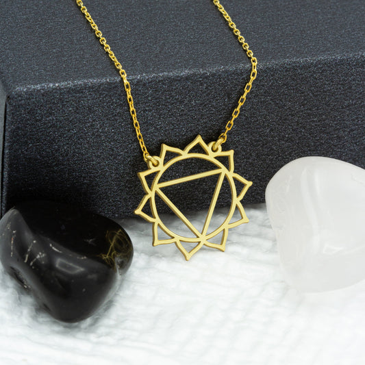 14K Solid Gold Solar Plexus Chakra Necklace