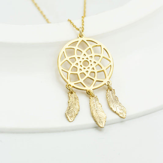925 Sterling Silver Dream Catcher Necklace Necklace