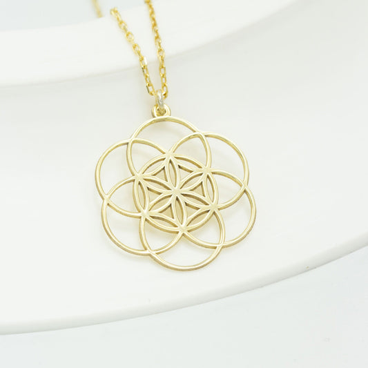 925 Sterling Silver Flower of Life Necklace