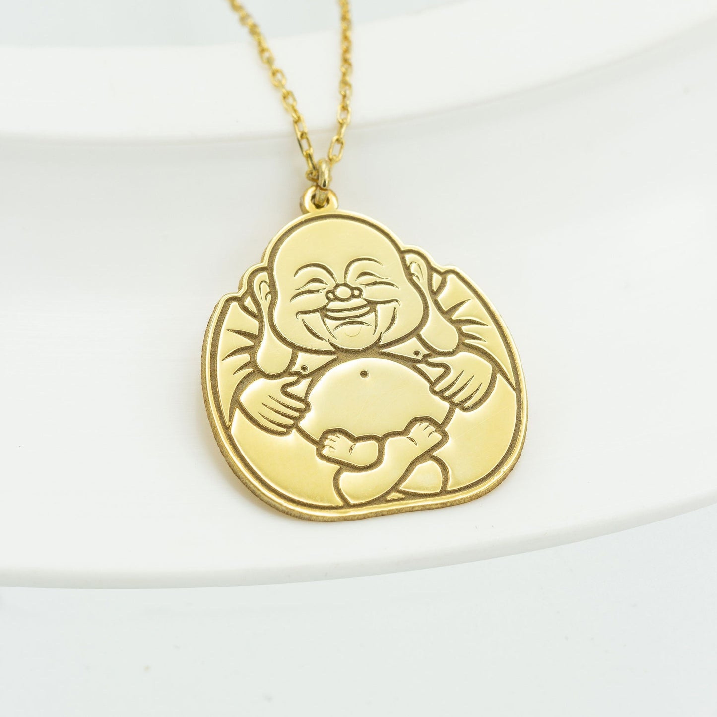 925 Sterling Silver Laughing Buddha Pendant