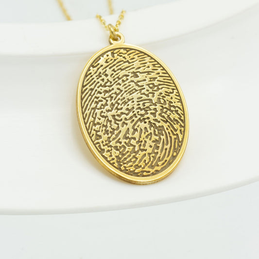 925 Sterling Silver Actual Fingerprint Necklace