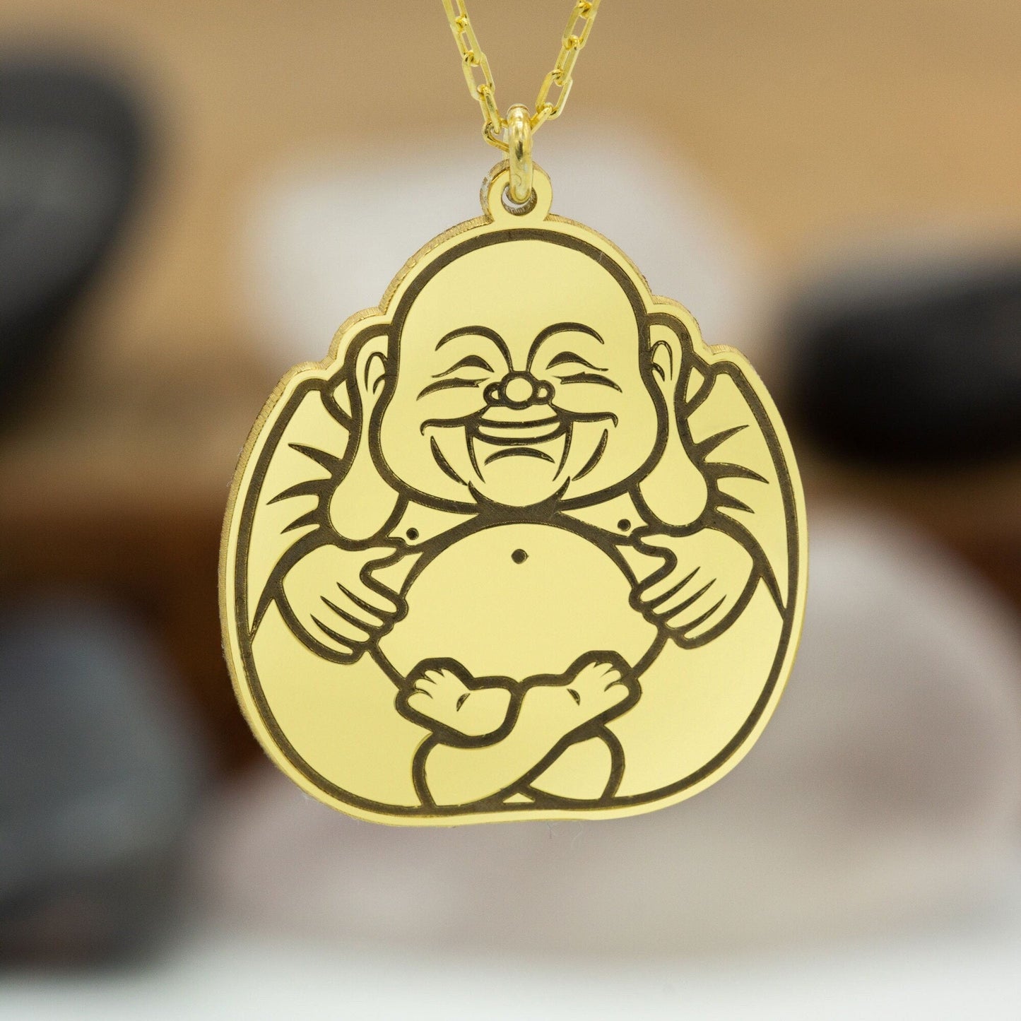 925 Sterling Silver Laughing Buddha Pendant