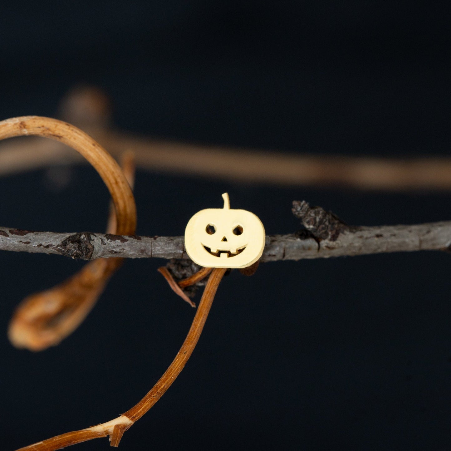 925 Sterling Silver Pumpkin Studs Earrings