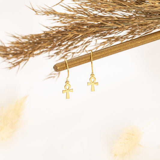 925 Sterling Silver The Ankh Earring