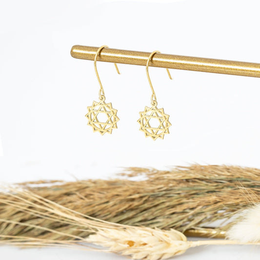 925 Sterling Silver Silver Heart Chakra Earring