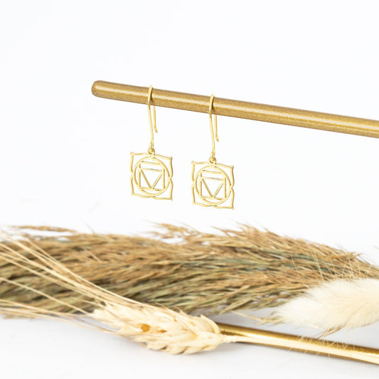 925 Sterling Silver Root Chakra Earrings