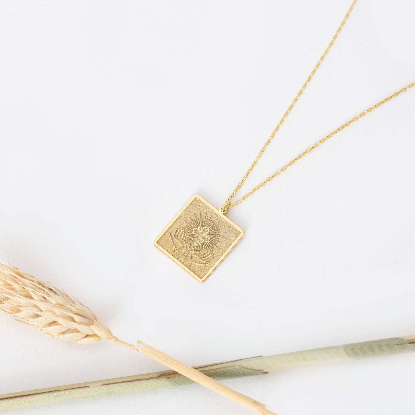 925 Sterling Silver Praying Hands Cross Necklace