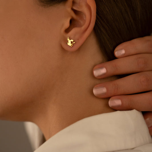 925 Sterling Silver Beautiful & Ugly Witch Studs Earrings