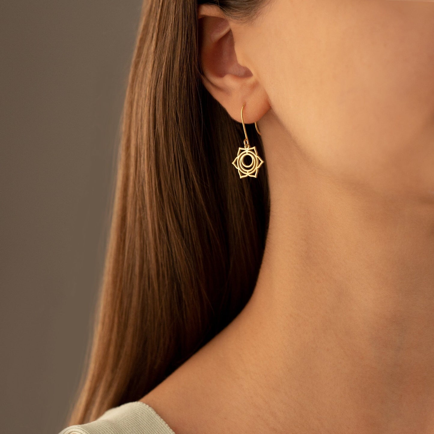 925 Sterling Silver Sacral Chakra Earring