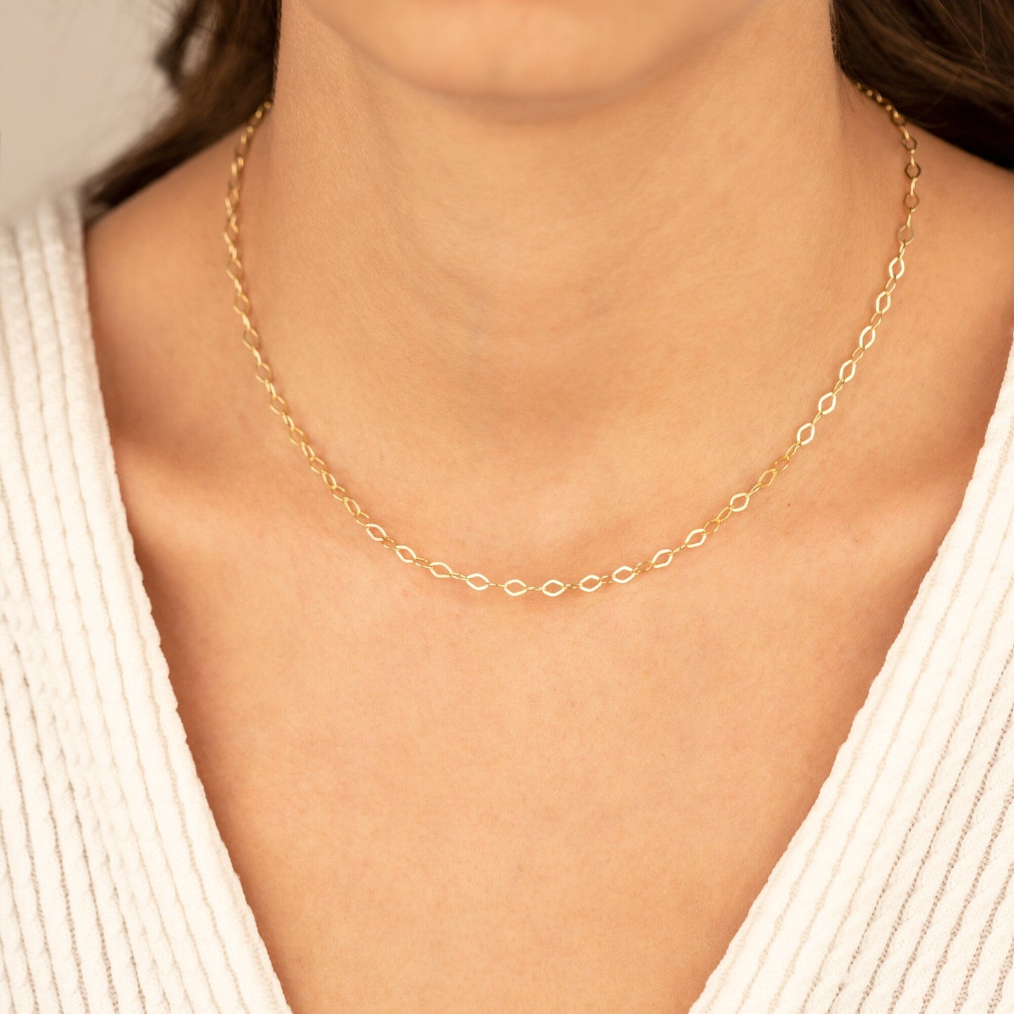 925 Sterling Silver Gold Chain Necklace Men & Women