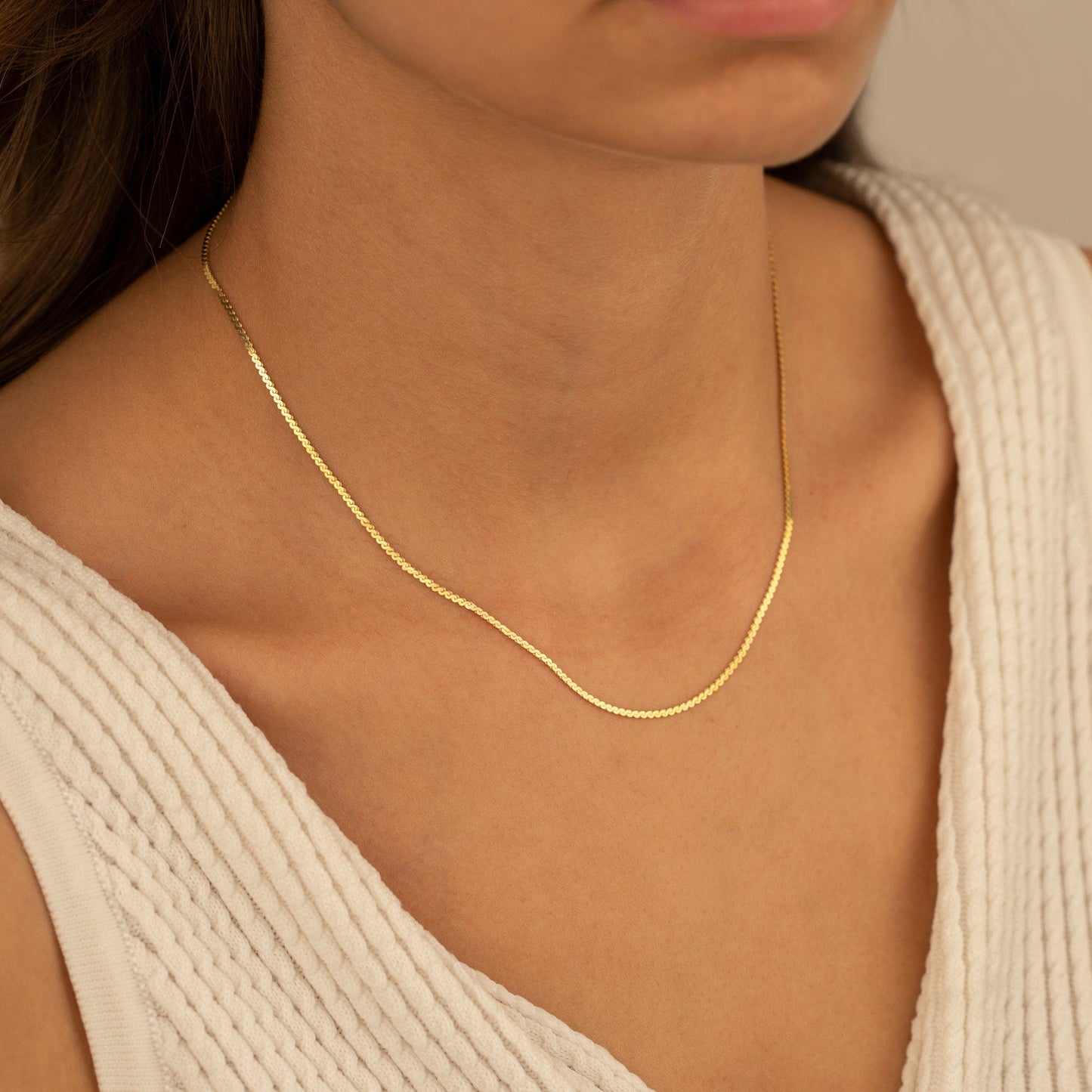 925 Sterling Silver Serpentine Chain Necklace