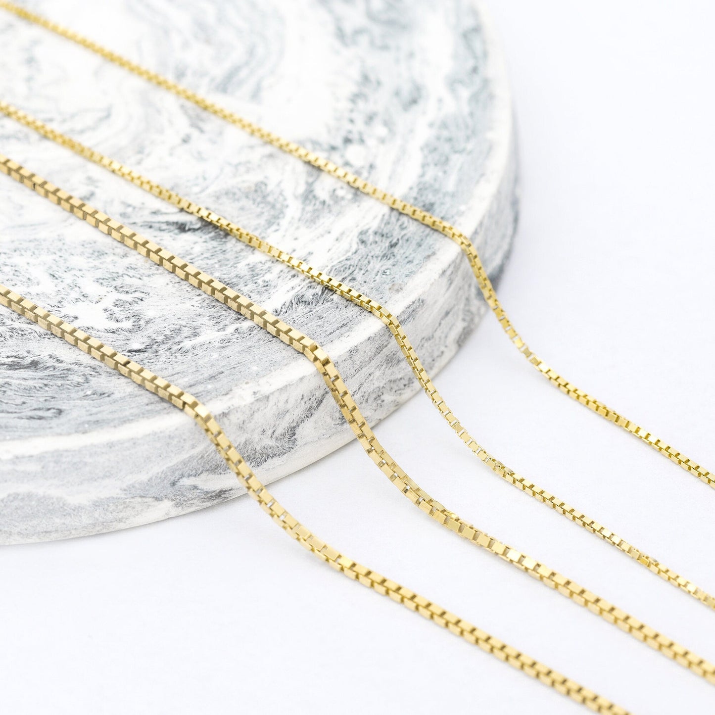 925 Sterling Silver 1mm/1.5mm Box Chain Necklace