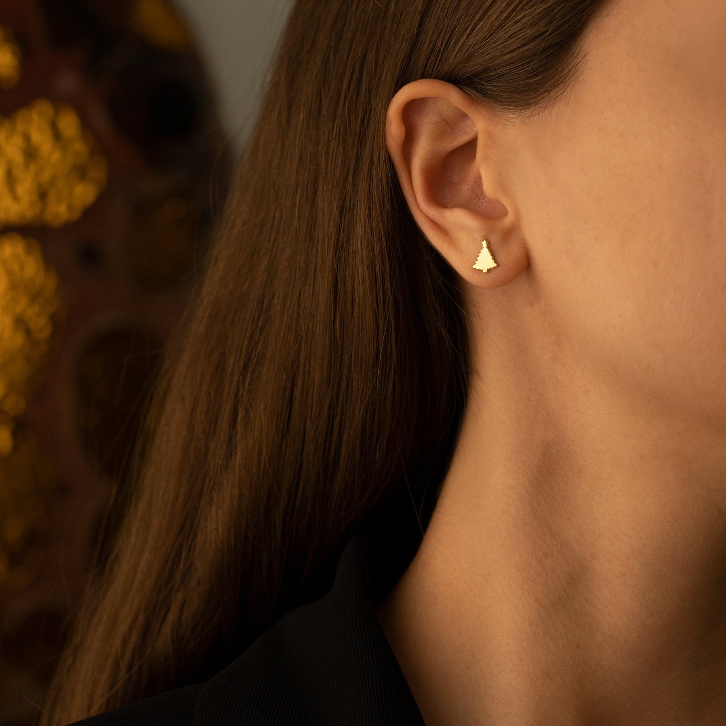 925 Sterling Silver Tiny Peace Tree Earrings