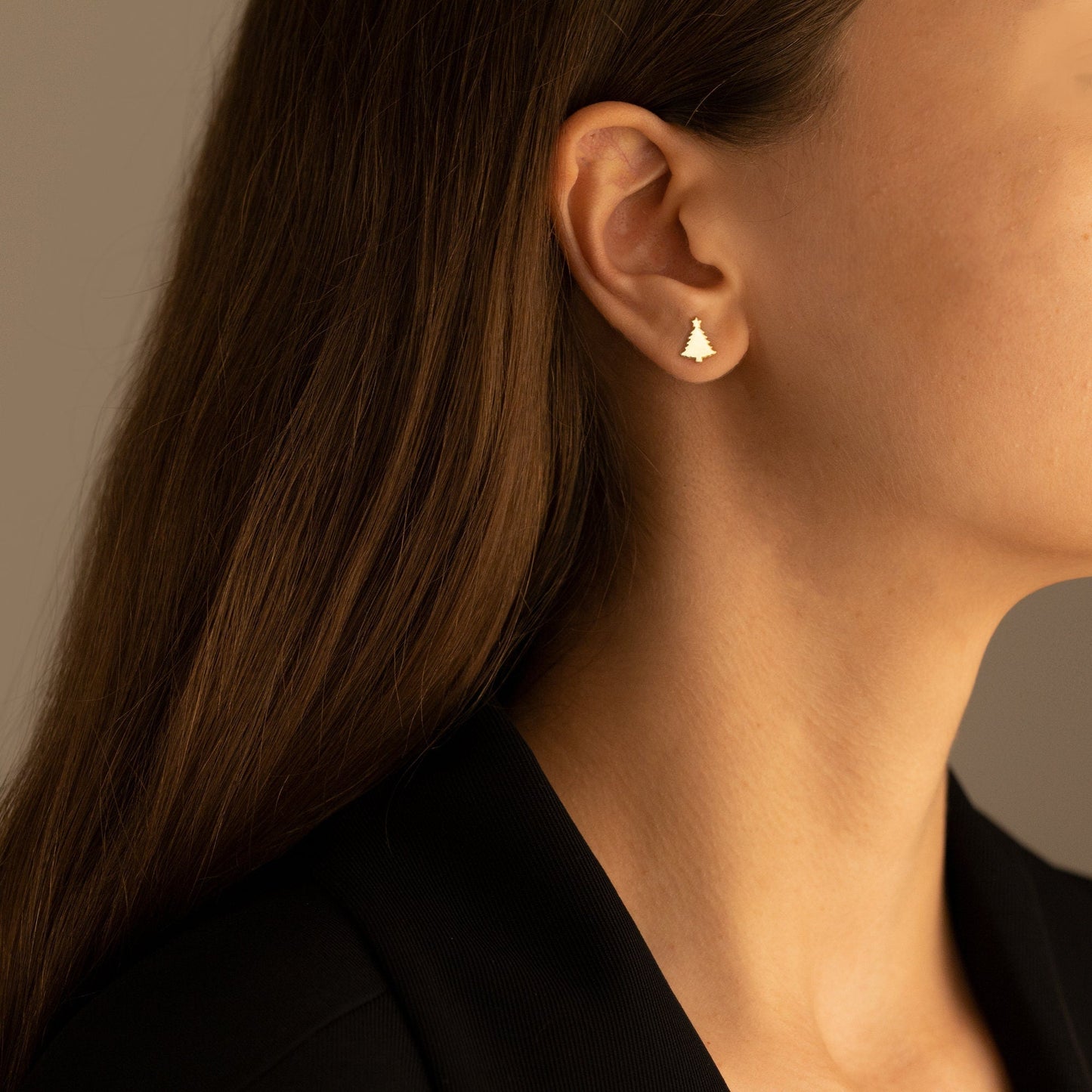 925 Sterling Silver Tiny Peace Tree Earrings