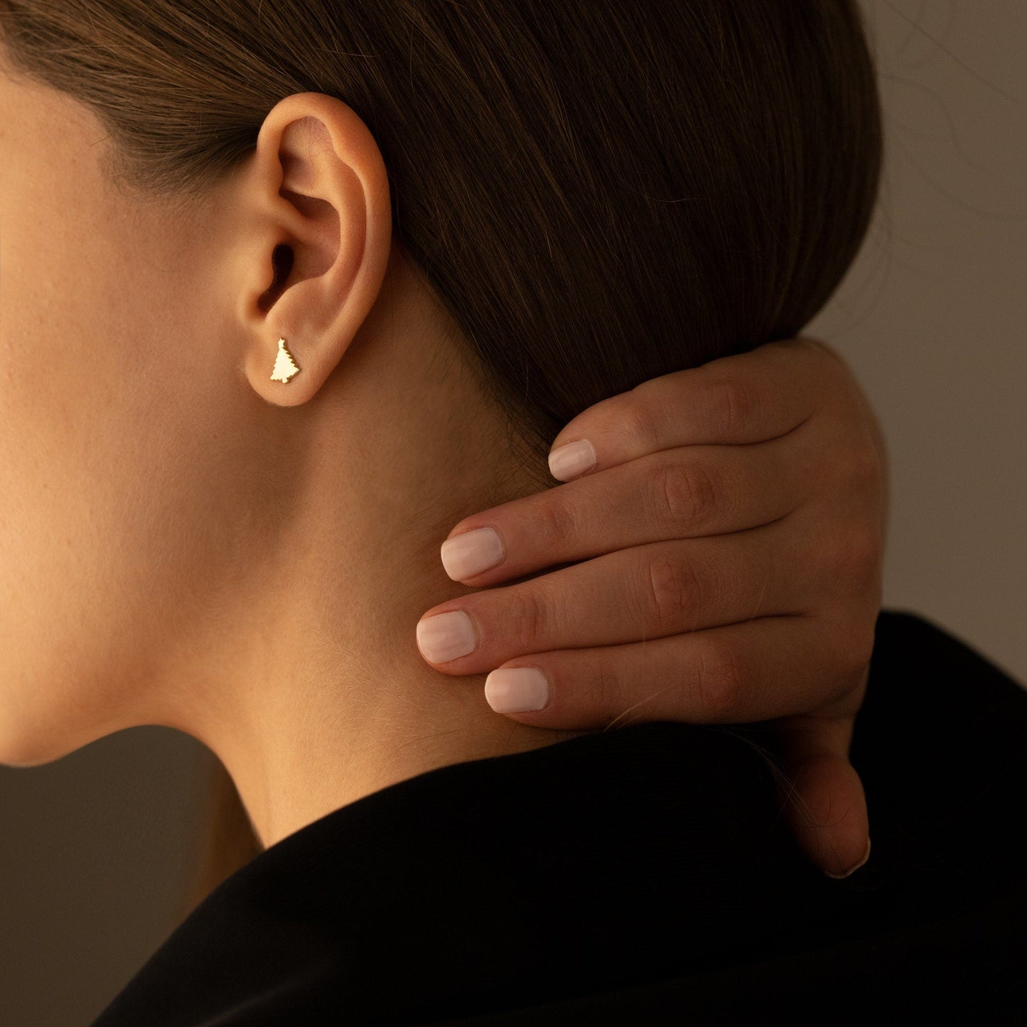 925 Sterling Silver Tiny Peace Tree Earrings