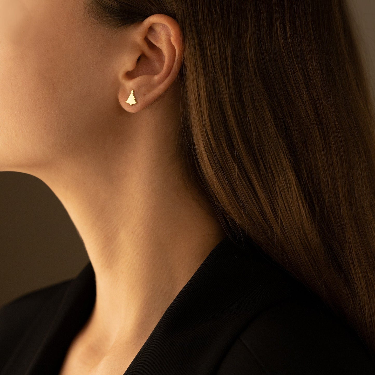 925 Sterling Silver Tiny Peace Tree Earrings