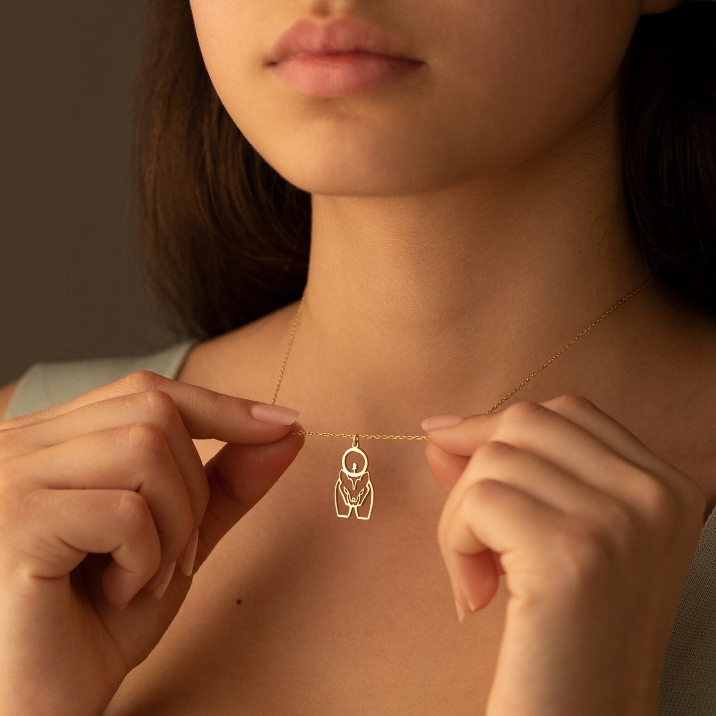 925 Sterling Silver Egypt Jewelry Sekhmet Necklace