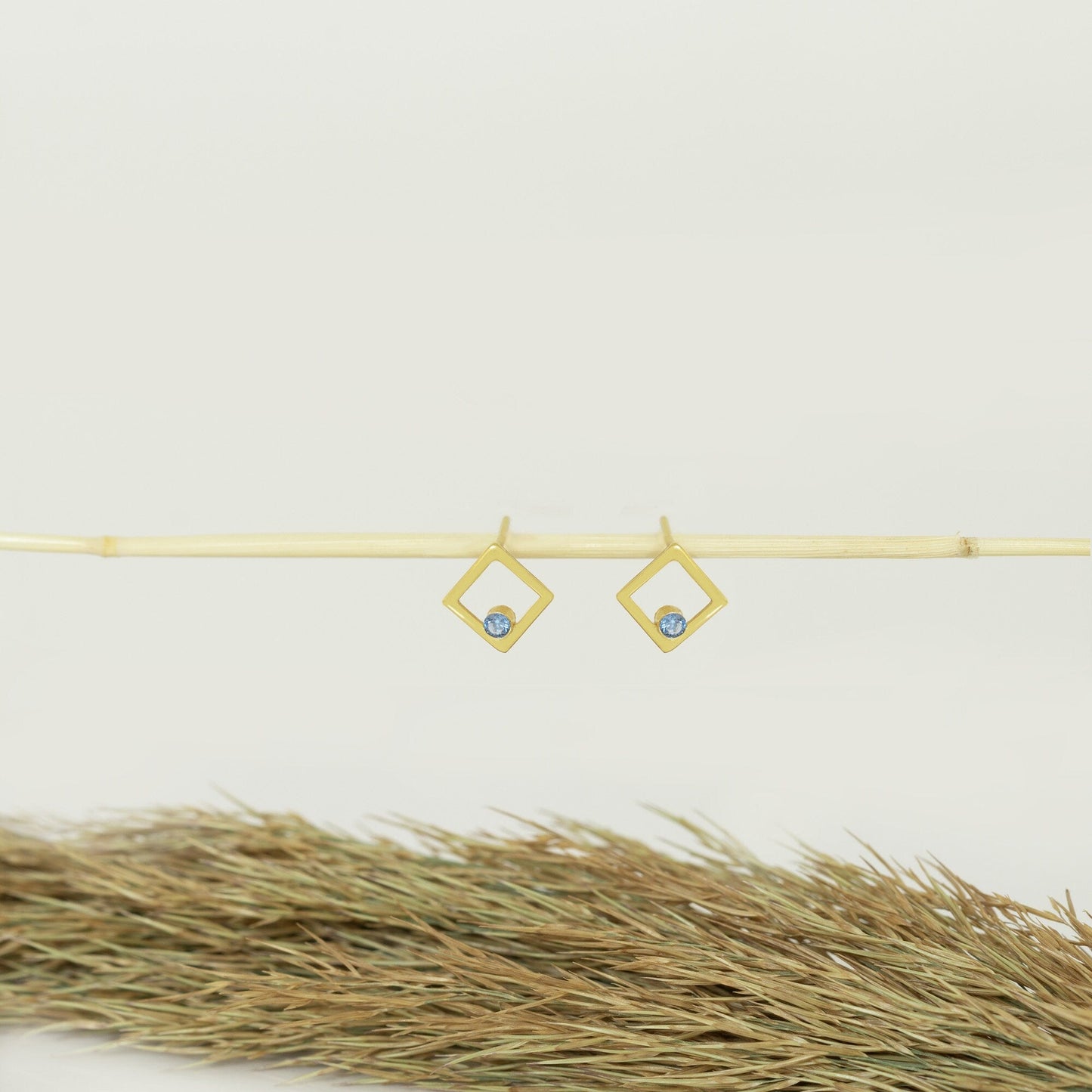 925 Sterling Silver Square Ear Jacket Earrings with Birthstone