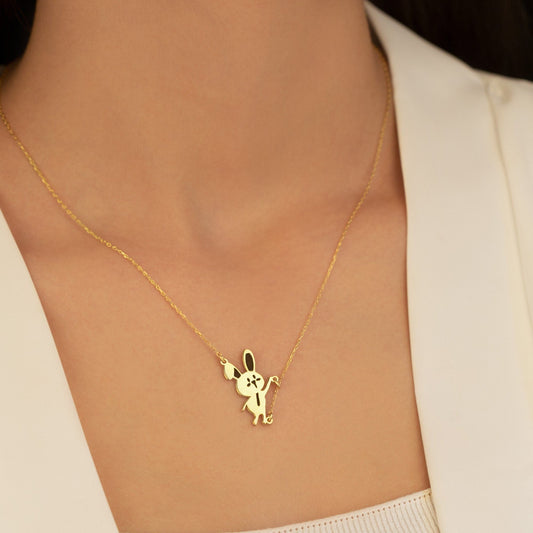 925 Sterling Silver Rabbit Necklace