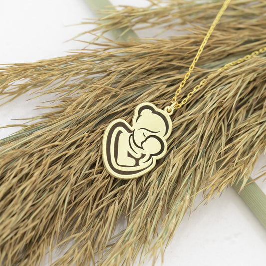 925 Sterling Silver Mother and Child Necklace
