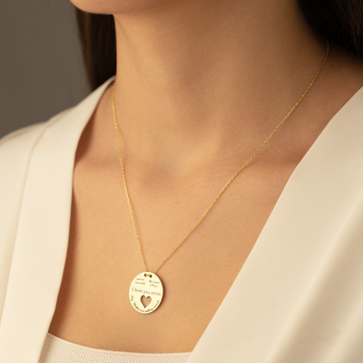 925 Sterling Silver Actual Handwriting Charm Necklace