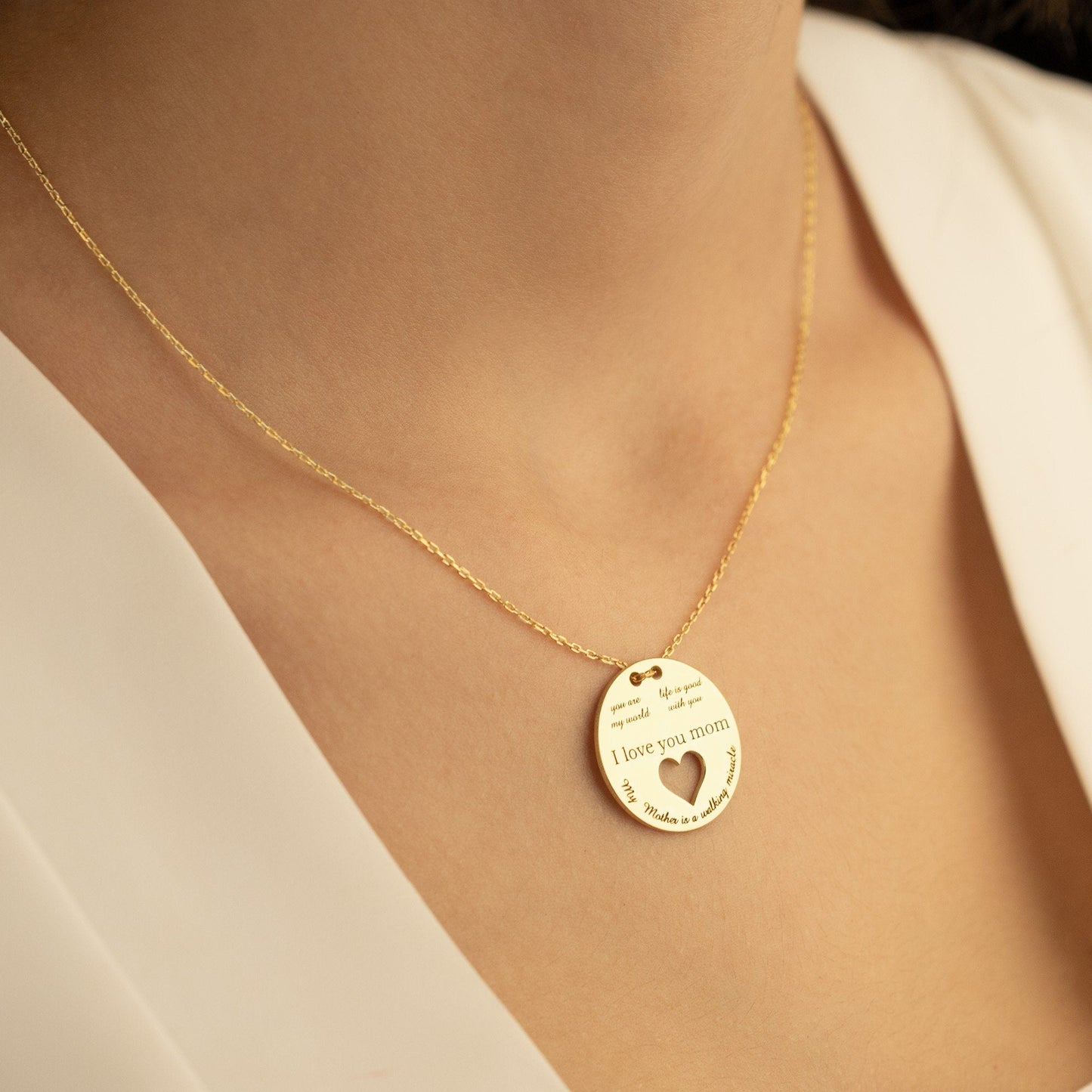 925 Sterling Silver Actual Handwriting Charm Necklace