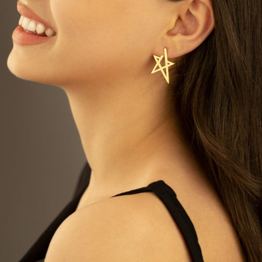925 Sterling Silver Modern Star Earring