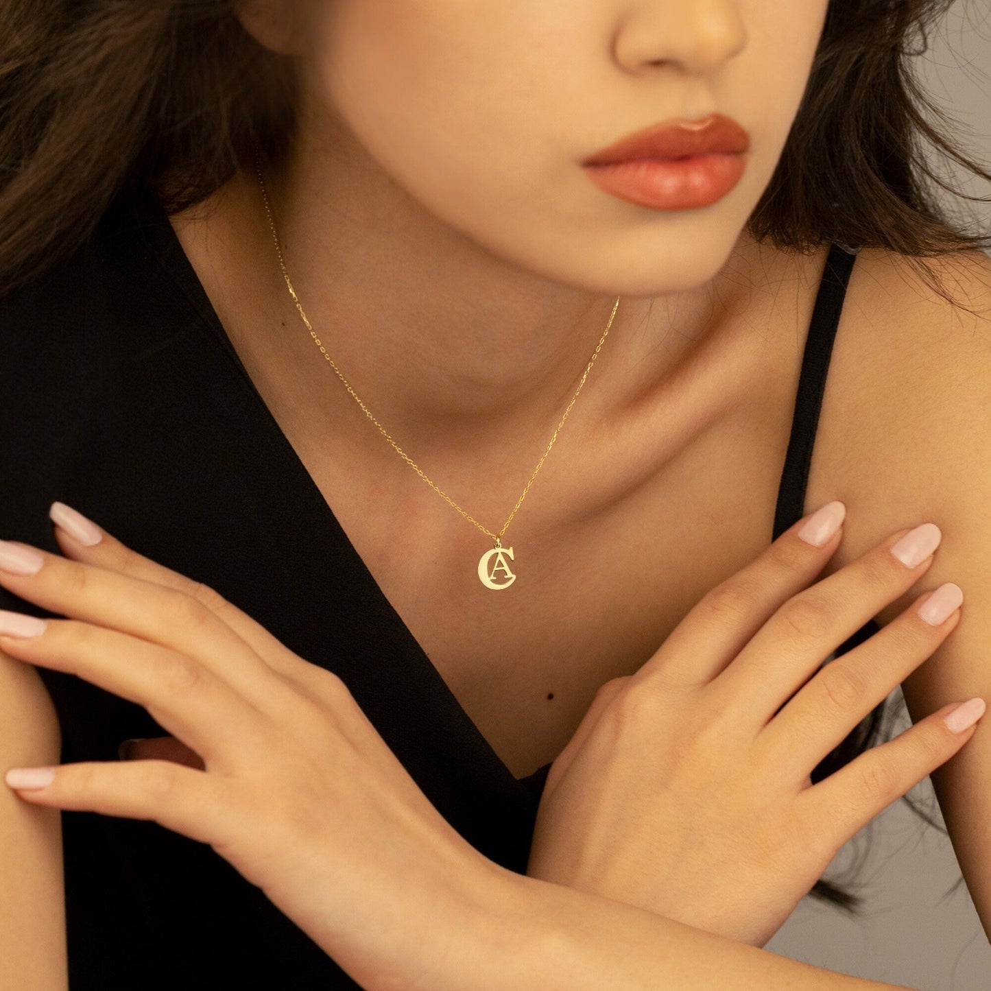 925 Sterling Silver Double Initial Necklace