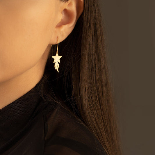 925 Sterling Silver Star Dangle Earrings