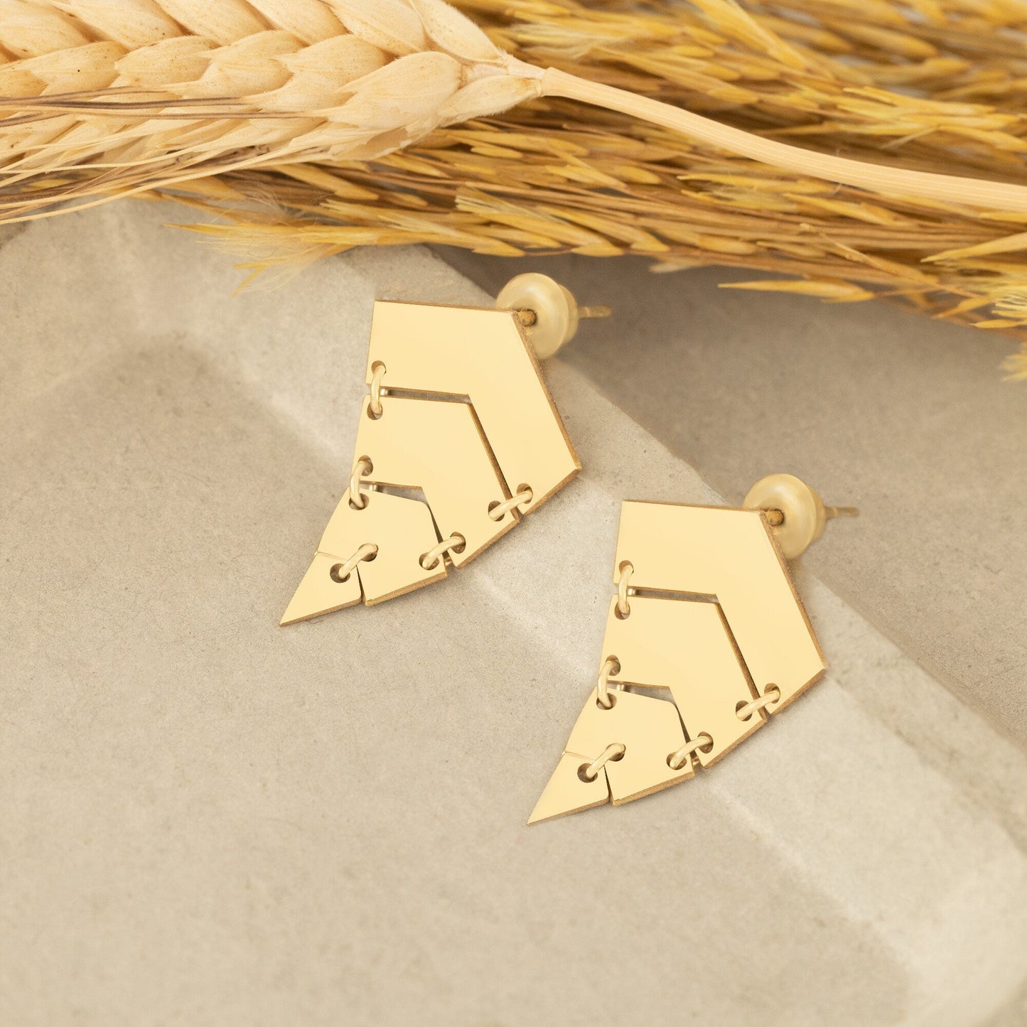 925 Sterling Silver Quad Strip Chevron Arrow Earrings